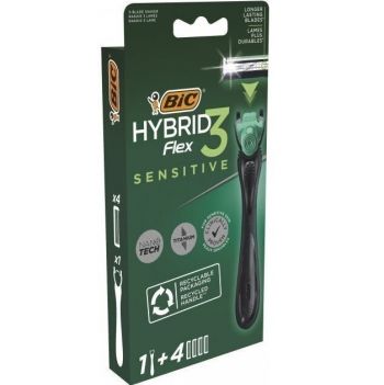 BIC Flex 3 Hibrid Sensitive із 4 змінними картриджами (3086123644977) BIC Flex 3 Hibrid Sensitive із 4 змінними картриджами (3086123644977) | Фото 1