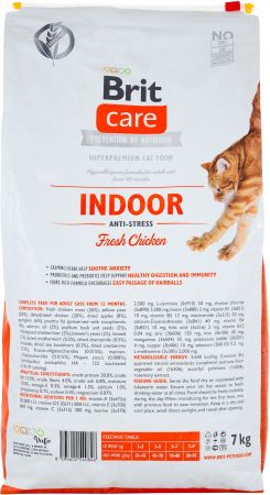 Сухий корм для кішок, які живуть у приміщенні Brit Care Cat GF Indoor Anti-stress з куркою, 7кг (8595602540846) Сухий корм для кішок, які живуть у приміщенні Brit Care Cat GF Indoor Anti-stress з куркою, 7кг (8595602540846) | Фото 2