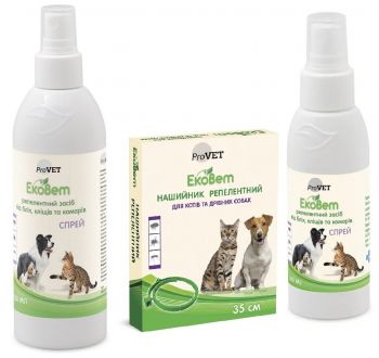 Репелентний спрей від бліх та кліщів ProVET ЕкоВет для котів та собак, 100 мл (4823082411139) | Фото 2