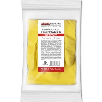 Купить перчатки хозяйственные Рукавички універсальні латексні Pro service Optimum L 1 пара-2 шт (4823071624144) | Фото 1
