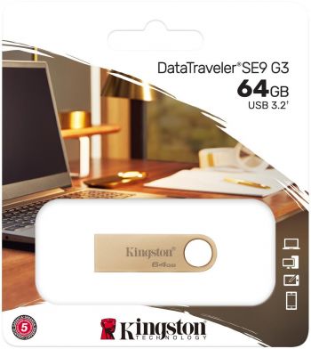 Накопичувач USB 3.2 KINGSTON 64GB Gen1 DT SE9 G3 Gold (DTSE9G3/64GB) Накопичувач USB 3.2 KINGSTON 64GB Gen1 DT SE9 G3 Gold (DTSE9G3/64GB) | Фото 3