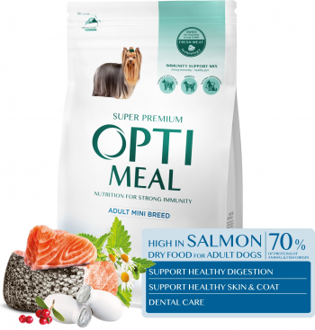 Сухий корм Optimeal для дорослих собак мініатюрних порід з високим вмістом лосося 700г (B1713101) | Фото 4