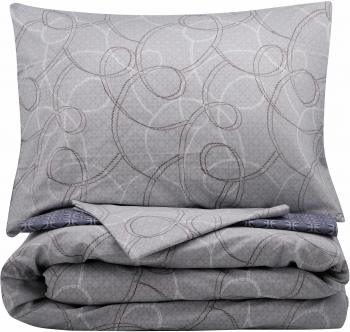 Набір постільної білизни 2,0сп ARDESTO Gloria, 200х220см, сатин, геометрія, сіро-синій (ART2022PB) | Фото 2
