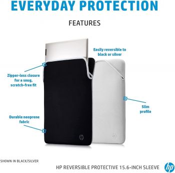 HP Reversible Protective Sleeve Black/Silver 15.6