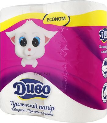 Туалетний папір Диво Econom 2 шари 4 шт (4820003832066) Купить бумагу туалетную Туалетний папір Диво Econom 2 шари 4 шт (4820003832066) | Фото 2