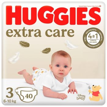 Підгузки HUGGIES Extra Care 3 6-10 кг, 40 шт (5029053574400) | Фото 1