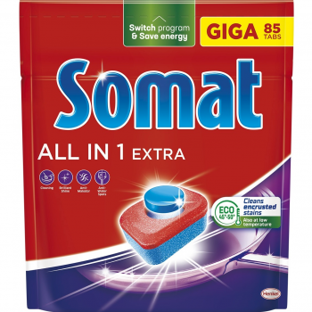 Таблетки для посудомийних машин Somat All in 1 Extra 85 шт (9000101809961) | Фото 1