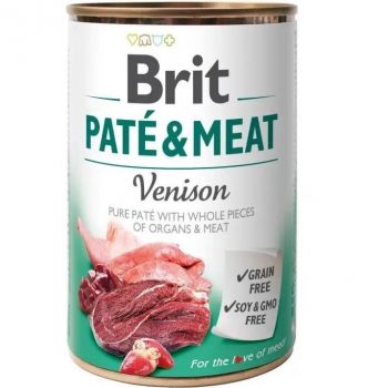 Корм для собак Brit Paté & Meat зі смаком оленини та курки 400 г (8595602530328) | Фото 1