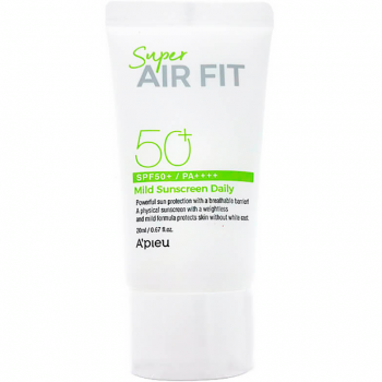 Сонцезахисний крем A`pieu Super Air Fit Mild Sunscreen Daily SPF50+ 50мл (8809643530521) Купить средство для загара и солнцезащиты Сонцезахисний крем A`pieu Super Air Fit Mild Sunscreen Daily SPF50+ 50мл (8809643530521) | Фото 1