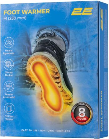 Хімічна грілка для ніг 2E розмір M (250 мм), до 8 годин - 20 пар (2E-NAFW8M-DB) Хімічна грілка для ніг 2E розмір M (250 мм), до 8 годин - 20 пар (2E-NAFW8M-DB) | Фото 3