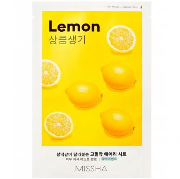 Маска для обличчя з екстрактом лимона MISSHA Airy Fit Sheet Mask Lemon 19 г (8809581454736) Маска для обличчя з екстрактом лимона MISSHA Airy Fit Sheet Mask Lemon 19 г (8809581454736) | Фото 1