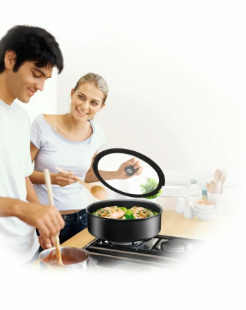 Кришка TEFAL Ingenio 28см, скло, силікон, прозоро-чорний (L9846753) Кришка TEFAL Ingenio 28см, скло, силікон, прозоро-чорний (L9846753) | Фото 4