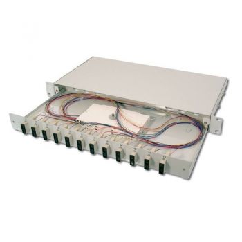 Купить пассивное сетевое оборудование DIGITUS 19'' 1U, 24xSC duplex, SM, incl. splice cassette, pigtails OS2, adapter (DN-96322/9) | Фото 1