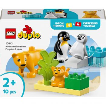 Конструктор LEGO DUPLO Сімейства диких тварин: Пінгвіни та Леви (10442) | Фото 1