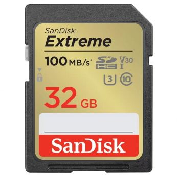 Карта пам'яті SANDISK SD 32GB C10 UHS-I U3 R100/W60MB/s Extreme V30 (SDSDXVT-032G-GNCIN) | Фото 1