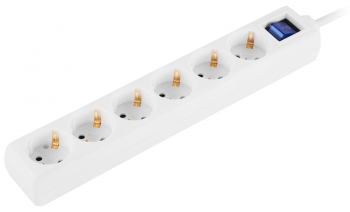 Мережевий подовжувач 2E 6хТип F, 3х1,5мм, 3м, white (2E-U06ESM3WH) | Фото 3