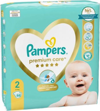 Підгузки PAMPERS Premium Care Mini 4-8кг, 88 шт (8006540857717) | Фото 2