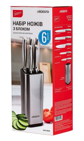 Набір ножів ARDESTO Gemini 6 предметів, нержавіюча сталь, пластик (AR2106SS) Набір ножів ARDESTO Gemini 6 предметів, нержавіюча сталь, пластик (AR2106SS) | Фото 10