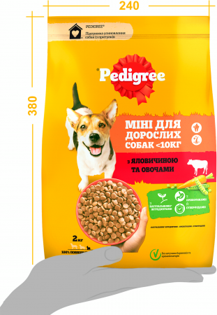Сухий корм для дорослих собак малих порід Pedigree з яловичиною та овочами 2 кг (5998749145135) Сухий корм для дорослих собак малих порід Pedigree з яловичиною та овочами 2 кг (5998749145135) | Фото 2