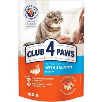 Вологий корм для дорослих котів Club 4 Paws Premium з лососем в желе 100г (B5610311) | Фото 1