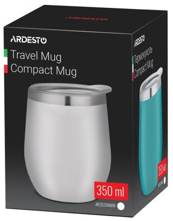 Термочашка ARDESTO Compact Mug 350 мл, White (AR2635MMW) | Фото 3