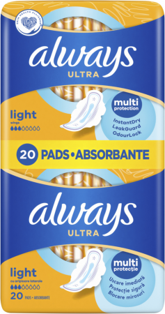 Прокладки гігієнічні ALWAYS Ultra Light Розмір 1, 20 шт (8700216022309) | Фото 1