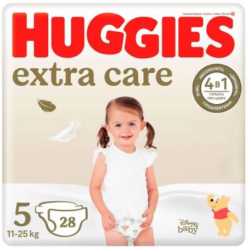 Підгузки HUGGIES Extra Care 5, 11-25 кг,  28 шт (5029053583150) | Фото 1