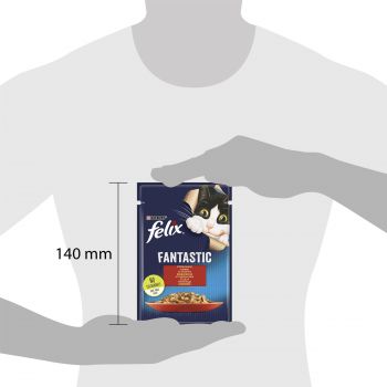 Purina Felix Fantastic З яловичиною. Шматочки в желе, 85 г (7613039838624) Purina Felix Fantastic З яловичиною. Шматочки в желе, 85 г (7613039838624) | Фото 3