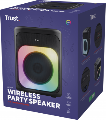 Портативна акустична система Trust Azura 50Вт, 1.0, ВТ 5.2, TWS, MP3, IPX4, RGB, Чорний | Фото 1