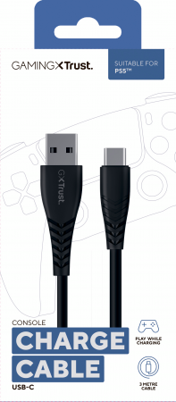 Кабель TRUST USB-A - Type-C GXT 226 for PS5 3m, Black (24168_TRUST) | Фото 4
