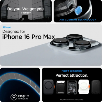 Чохол Spigen для APPLE iPhone 16 Pro Max, Ultra Hybrid MagFit, Zero One (ACS08004) Чохол Spigen для APPLE iPhone 16 Pro Max, Ultra Hybrid MagFit, Zero One (ACS08004) | Фото 6