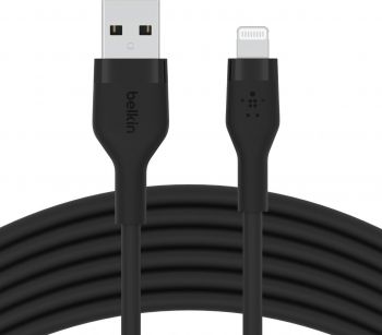 BELKIN USB-A - Lightning силіконовий, з кліпсою, 3m Black (CAA008BT3MBK) | Фото 4