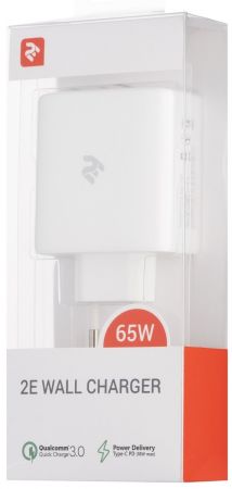 2Е Wall Charger GaN USB-C PD3.0 Dual, QC3.0, Max 65W, white (2E-WC3USB65W-W) | Фото 4