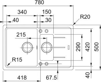 Кухонна мийка FRANKE Basis BFG 651-78 чорний матовий (114.0667.448) | Фото 2