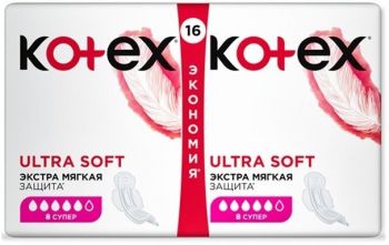 Гігієнічні прокладки Kotex Ultra Soft Super Duo 16 шт (5029053542690) | Фото 2