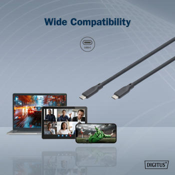 Кабель Digitus Type-C - Type-C Data/Charge, USB 3.2 Gen1, 5G, 100W, 4K, 2м, Black (AK-300342-020-S) Кабель Digitus Type-C - Type-C Data/Charge, USB 3.2 Gen1, 5G, 100W, 4K, 2м, Black (AK-300342-020-S) | Фото 5