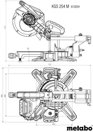 Торцювальна пила Metabo KGS 254 M з протяжкою, 1800 Вт (613254000) Торцювальна пила Metabo KGS 254 M з протяжкою, 1800 Вт (613254000) | Фото 13