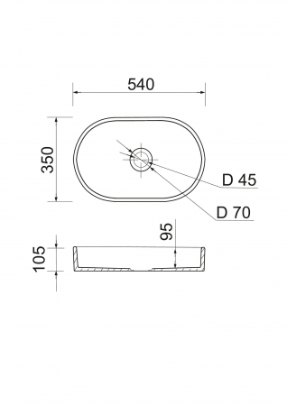 Купить раковину Раковина Adamant Beste New, 540x350x11мм чорно-біла (100003542) | Фото 4