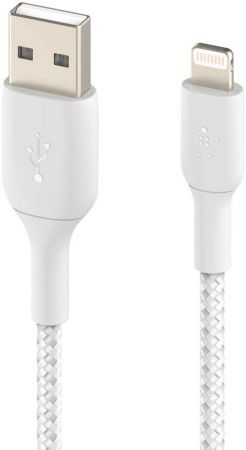 BELKIN USB-A - Lightning, BRAIDED, 1m, white (CAA002BT1MWH) | Фото 3