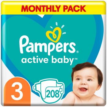 Підгузки PAMPERS Active Baby Midi 3 (6-10 кг) 208 шт (8001090910745) | Фото 1