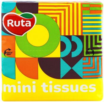 Хусточки носові Ruta Mini Tissues без аромату 2 шари, 150 шт (4820202894193) | Фото 1