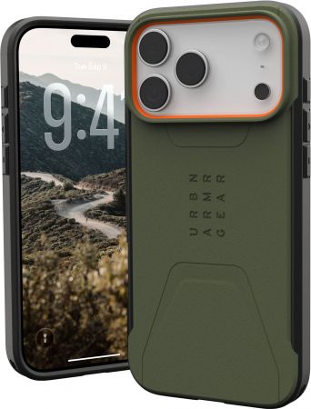 Чохол UAG для iPhone 17 Pro Max Civilian MagSafe Olive/Orange (114546117297) | Фото 9