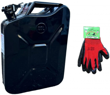 Каністра металева Poputchik для палива 20 л з рукавичками Чорна (28-031-IS) | Фото 2