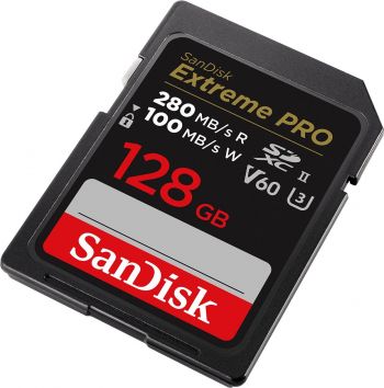 Карта пам'яті SanDisk SD 128GB C10 UHS-II U3 R280/W100MB/s Extreme Pro V60 (SDSDXEP-128G-GN4IN) | Фото 2