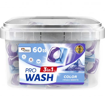 Капсули для прання ProWash Гірська свіжість 60 шт (4262396145222) | Фото 1