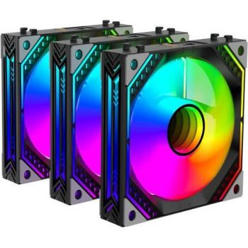 Комплект корпусних вентиляторів 2E GAMING Air Cool (2E-ACF120MB-ARGB) Купить систему охлаждения Комплект корпусних вентиляторів 2E GAMING Air Cool (2E-ACF120MB-ARGB) | Фото 1