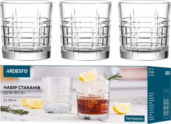 Набір стаканів для віски ARDESTO Tempesta 325мл, 3шт (AR2632WTT) | Фото 6