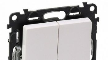 Купить розетку и выключатель LEGRAND 2-клавишный, Белый, Valena LIFE (752405) | Фото 2