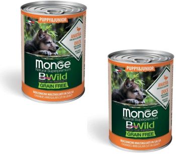 Вологий корм для цуценят Monge Dog Wet Be Wild Puppy & Junior качка, гарбуз та цукіні, 400 г (8009470012607) Вологий корм для цуценят Monge Dog Wet Be Wild Puppy & Junior качка, гарбуз та цукіні, 400 г (8009470012607) | Фото 2