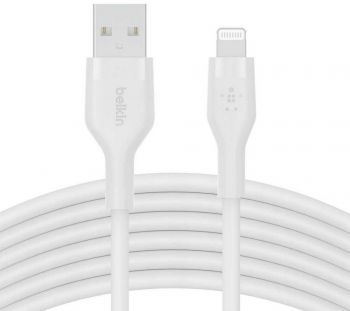 BELKIN USB-A - Lightning силіконовий, з кліпсою, 3m White (CAA008BT3MWH) | Фото 5